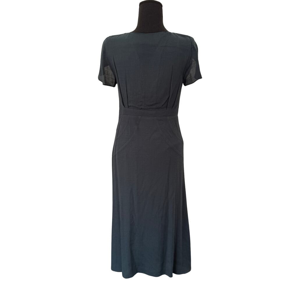 Free People Teal Beaded Cutout Midi Dress Size 4 Boho Empire Waist Festival - Picture 7 of 8